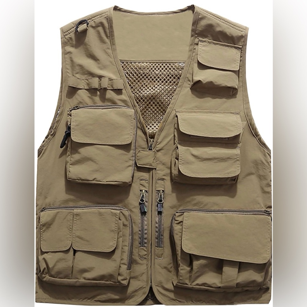 Flygo Men's Casual Lightweight Outdoor Fishing Work Safari Travel Photo Cargo